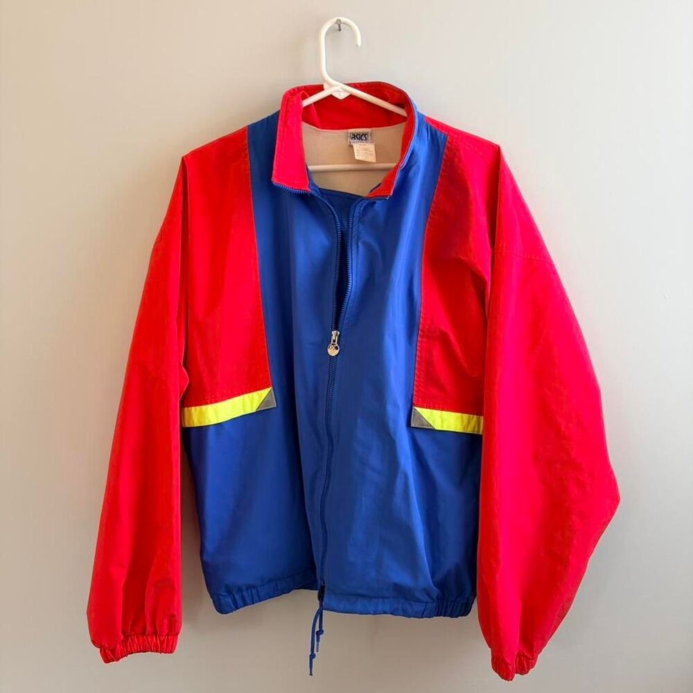 Vintage ASICS Gore-Tex red & blue windbreaker jacket set, #streetwear #retro